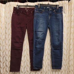 Lot of Two Stylus Pairs of Midrise Skinny Ankle Jeans Size 27/4